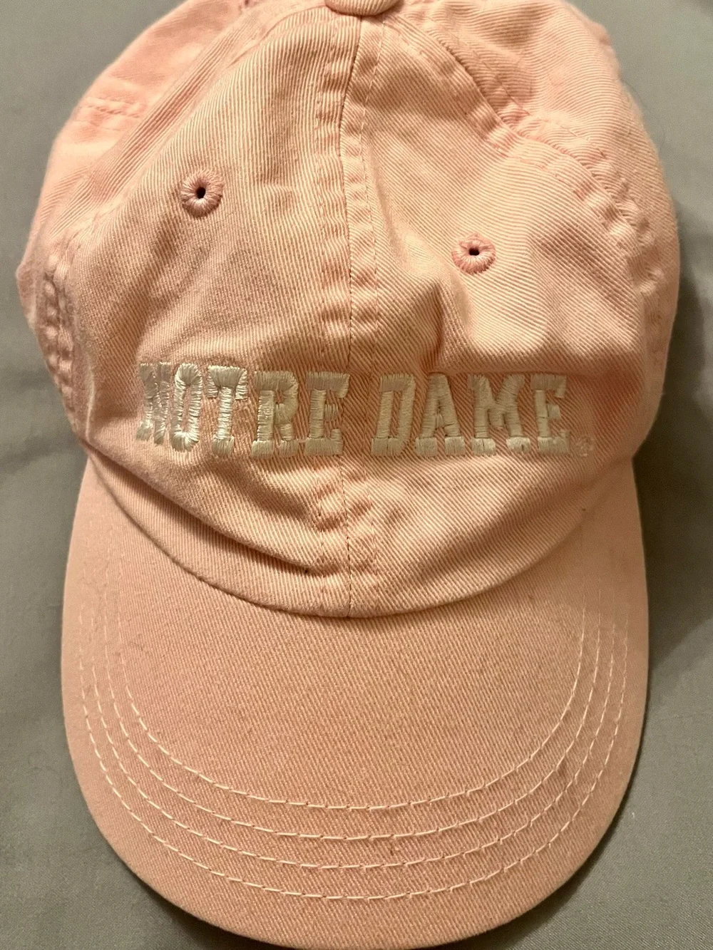 Youth Notre Dame Embroidered Baseball Cap - Light Pink